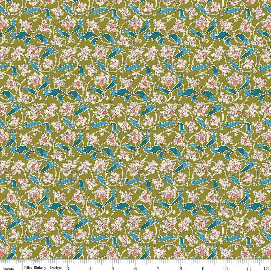 SALE London Parks Park Gates A 01666865A - Riley Blake Designs - Floral Flowers  - Quilting Cotton Fabric