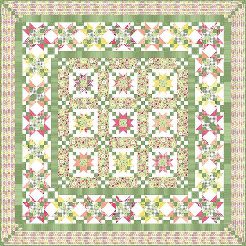 SALE Fruit Stand Quilt and Runner PATTERN P112 by Jillily Studio - Riley Blake Design - INSTRUCTIONS Only - Pieced Star Blocks