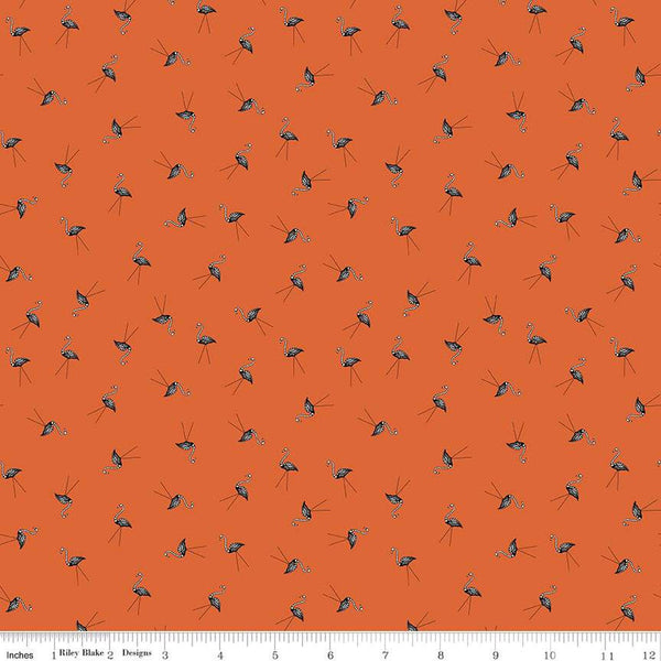 Haunted Adventure Skeleton Flamingos C13114 Autumn - Riley Blake Designs - Halloween Birds Bird - Quilting Cotton Fabric