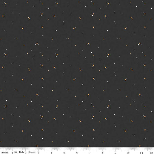 Haunted Adventure Stars C13115 Charcoal - Riley Blake Designs - Halloween - Quilting Cotton Fabric