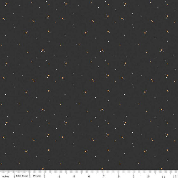 Haunted Adventure Stars C13115 Charcoal - Riley Blake Designs - Halloween - Quilting Cotton Fabric