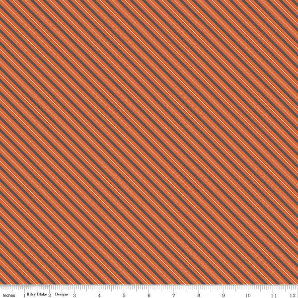 SALE Haunted Adventure Stripes C13116 Autumn - Riley Blake Designs - Halloween Diagonal Stripe Striped - Quilting Cotton Fabric