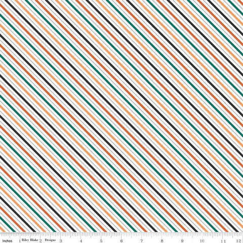 SALE Haunted Adventure Stripes C13116 Multi - Riley Blake Designs - Halloween Diagonal Stripe Striped - Quilting Cotton Fabric