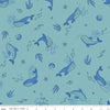 19" End of Bolt - Lost at Sea Whales C13402 Seafoam - Riley Blake Designs - Sea Life Fish - Quilting Cotton Fabric