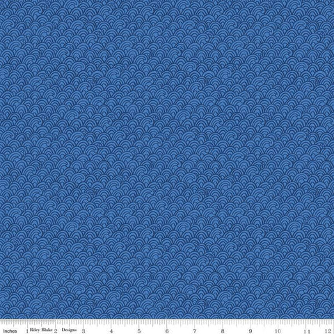 Lost at Sea Waves C13406 Azure - Riley Blake Designs - Nautical Tone-on-Tone - Quilting Cotton Fabric