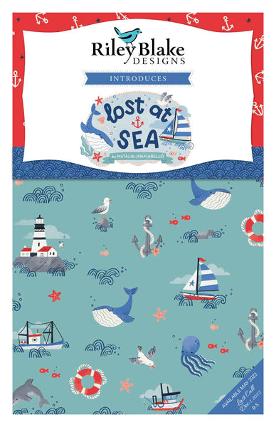Lost at Sea Fat Quarter Bundle 21 pieces - Riley Blake Designs - Pre cut Precut - Nautical - Quilting Cotton Fabric