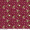 11" End of Bolt - Silent Night Olive Branch SC13572 Berry SPARKLE - Riley Blake - Flowers Leaves Gold SPARKLE - Quilting Cotton Fabric