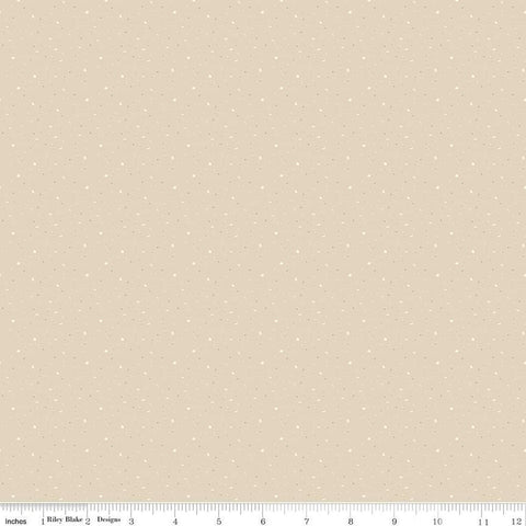 Silent Night Desert C13574 Sand - Riley Blake Designs - Christmas Dots Dashes - Quilting Cotton Fabric