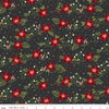 SALE Yuletide Forest Floral C13541 Charcoal - Riley Blake Designs - Christmas Flowers Poinsettias Mushrooms - Quilting Cotton Fabric