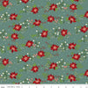 SALE Yuletide Forest Floral C13541 Sage - Riley Blake Designs - Christmas Flowers Poinsettias Mushrooms - Quilting Cotton Fabric