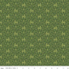 Yuletide Forest Deer Damask C13544 Green - Riley Blake Designs - Christmas Leaves Deer Mushrooms Dots - Quilting Cotton Fabric
