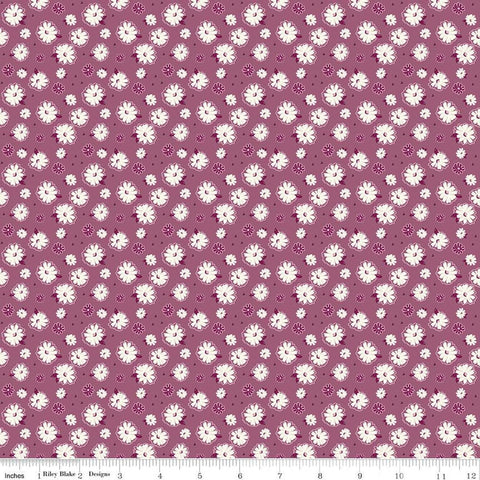 Adel in Summer Zinnias C13392 Purple - Riley Blake Designs - Floral Flowers - Quilting Cotton Fabric