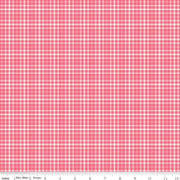 Fat Quarter End of Bolt - Adel in Summer Plaid C13394 Berry - Riley Blake Designs - 1/8" Check Checks - Quilting Cotton Fabric