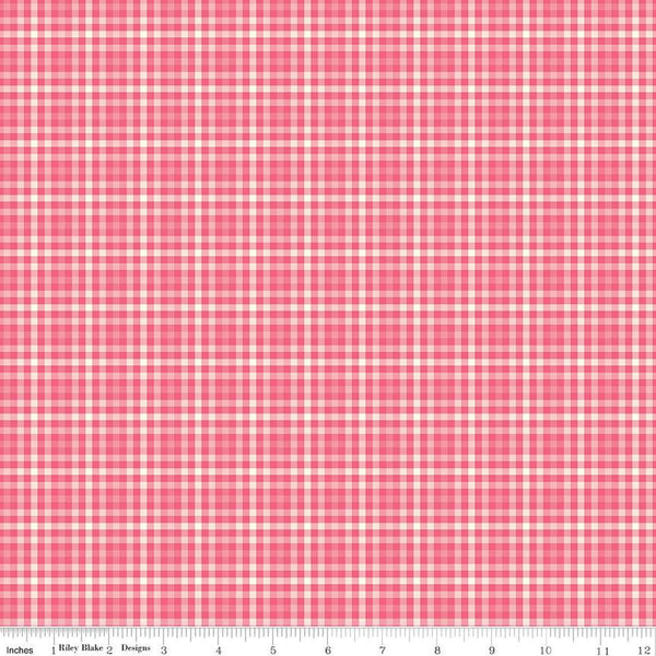 23" End of Bolt - Adel in Summer Plaid C13394 Berry - Riley Blake Designs - 1/8" Check Checks - Quilting Cotton Fabric