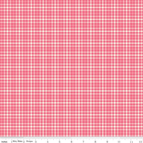 23" End of Bolt - Adel in Summer Plaid C13394 Berry - Riley Blake Designs - 1/8" Check Checks - Quilting Cotton Fabric