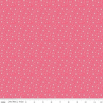 32" End of Bolt - Adel in Summer Seeds C13395 Berry - Riley Blake Designs - Dots Concentric Circles - Quilting Cotton Fabric
