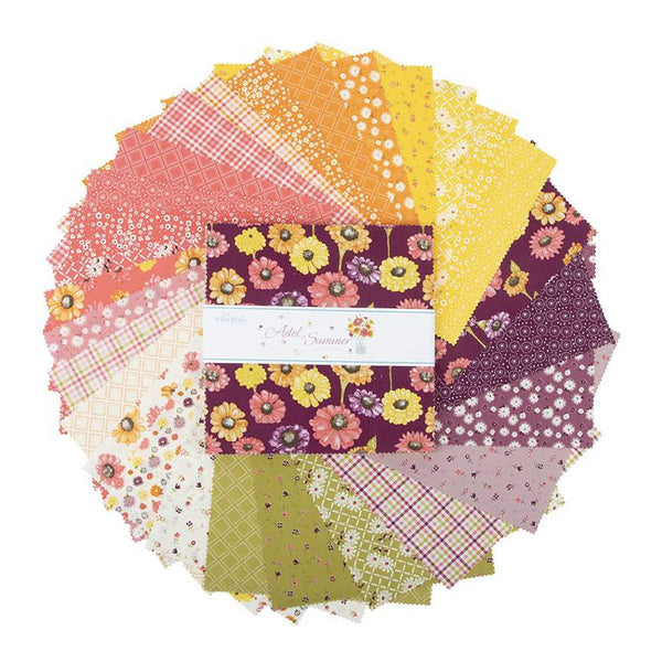 SALE Adel in Summer Layer Cake 10" Stacker Bundle - Riley Blake Designs - 42 piece Precut Pre cut - Floral - Quilting Cotton Fabric