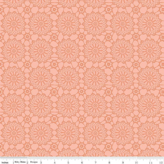 SALE Live, Love, Glamp Crochet C13502 Blush - Riley Blake Designs - Doily Medallions - Quilting Cotton Fabric