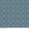 SALE Live, Love, Glamp Crochet C13502 Denim - Riley Blake Designs - Doily Medallions - Quilting Cotton Fabric