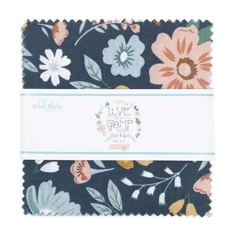Live, Love, Glamp Charm Pack 5" Stacker Bundle - Riley Blake Designs - 42 piece Precut Pre cut - Glamping - Quilting Cotton Fabric