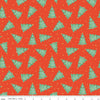 15" End of Bolt - SALE Holiday Cheer Trees C13612 Red - Riley Blake Designs - Christmas Trees Stars - Quilting Cotton Fabric