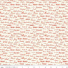 15" End of Bolt - Holiday Cheer Text Cream Christmas Fabric - C13613 - Riley Blake Quilting Cotton Fabric