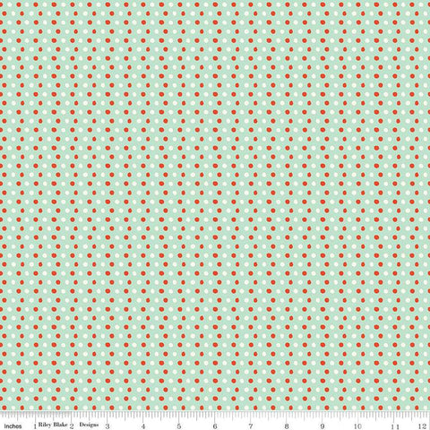 SALE Holiday Cheer Dots C13616 Mint - Riley Blake Designs - Christmas Irregular Polka Dots Dot Dotted - Quilting Cotton Fabric