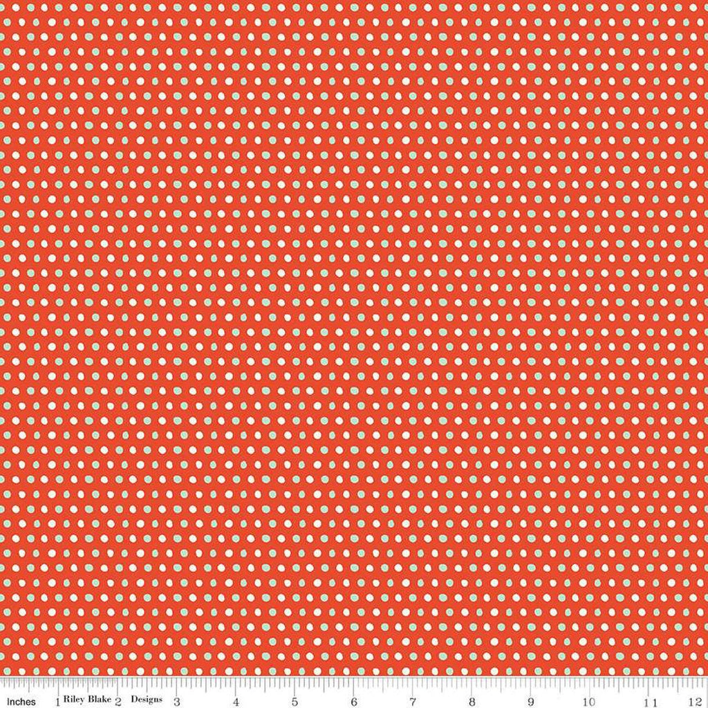SALE Holiday Cheer Dots C13616 Red - Riley Blake Designs - Christmas Irregular Polka Dots Dot Dotted - Quilting Cotton Fabric
