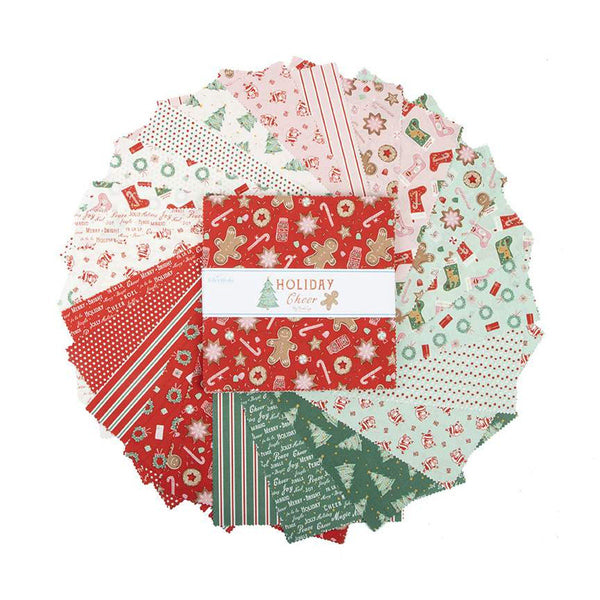 Holiday Cheer Layer Cake 10" Stacker Bundle - Riley Blake Designs - 42 piece Precut Pre cut - Christmas - Quilting Cotton Fabric