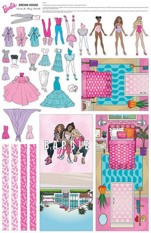 SALE Barbie Girl Dream House Pack and Play FELT Panel FT12995 by Riley Blake - Dolls Outfits Carry Case Individually Packaged  - Polyester