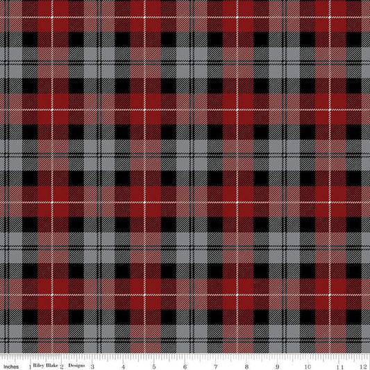 DEAL FLANNEL Tartan Plaid F638 Red - Riley Blake Designs - FLANNEL Cotton Fabric