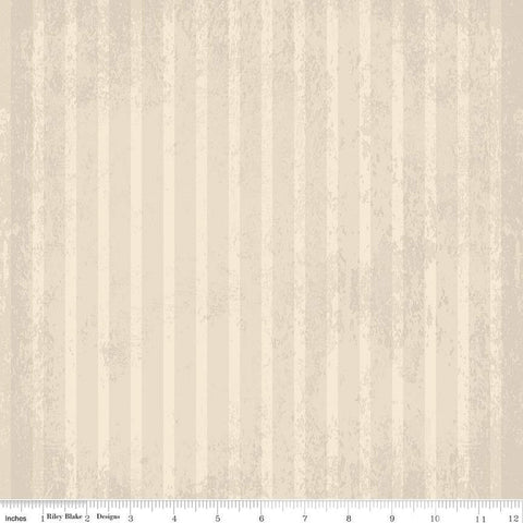 Kringle Stripes C13444 Cream - Riley Blake Designs - Christmas Folk Art Textured Tone-on-Tone Stripe Striped - Quilting Cotton Fabric