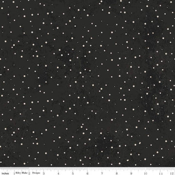 SALE Kringle Polka Dots C13445 Charcoal - Riley Blake Designs - Christmas Folk Art Fuzzy White Dots Dotted Dot - Quilting Cotton Fabric