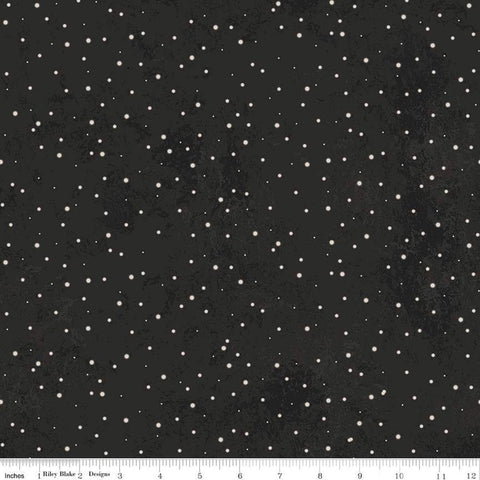 SALE Kringle Polka Dots C13445 Charcoal - Riley Blake Designs - Christmas Folk Art Fuzzy White Dots Dotted Dot - Quilting Cotton Fabric