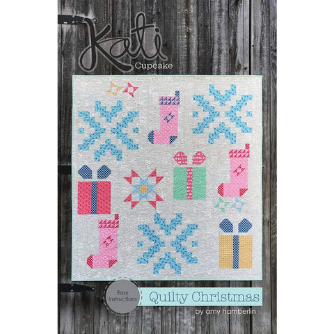 SALE Quilty Christmas Quilt PATTERN P055 by Kati Cupcake - Riley Blake Design - INSTRUCTIONS Only - Pieced Twelve Blocks