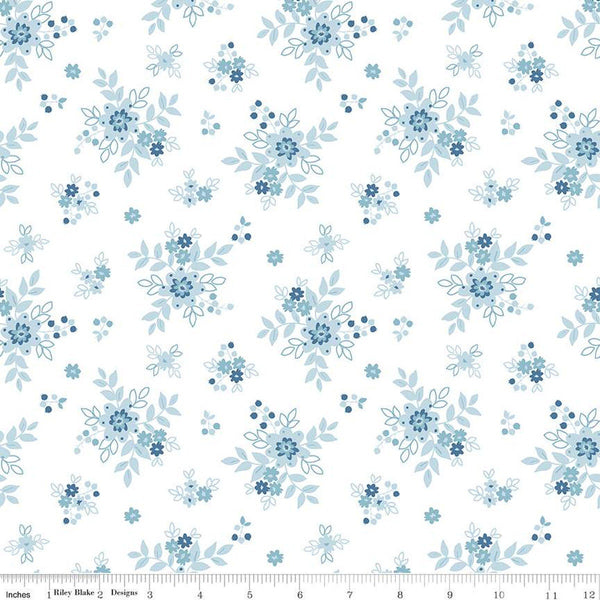 SALE Simply Country Bouquets C13411 White - Riley Blake Designs - Floral Flowers - Quilting Cotton Fabric