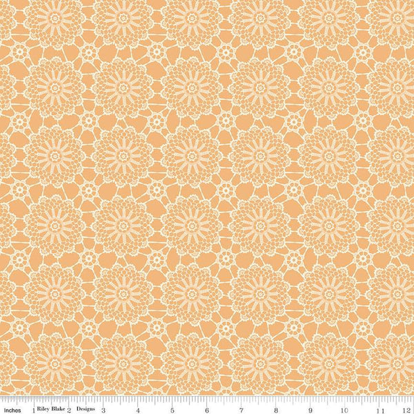 Live, Love, Glamp Crochet C13502 Honey - Riley Blake Designs - Doily Medallions - Quilting Cotton Fabric