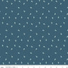23" End of Bolt - SALE Live, Love, Glamp Mushrooms C13505 Denim - Riley Blake Designs - Mushroom - Quilting Cotton Fabric