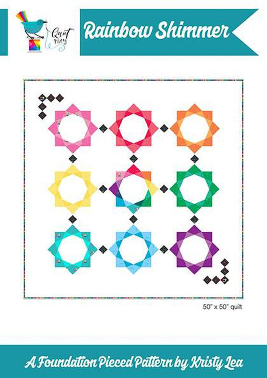 SUPER DEAL! Rainbow Shimmer Quilt Pattern P160 - Riley Blake Designs - INSTRUCTIONS Only - Foundation Paper Piecing
