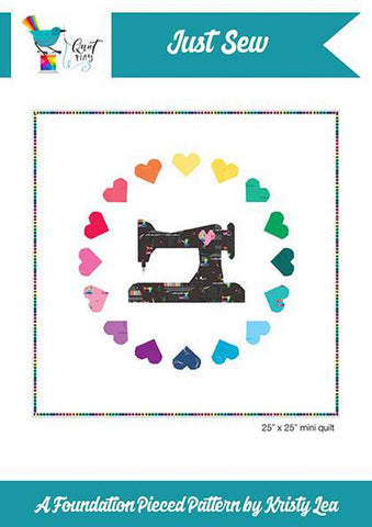 SALE Just Sew Mini Quilt PATTERN P160 by Kristy Lea - Riley Blake - INSTRUCTIONS Only - Foundation Paper Piecing Sewing Machine Hearts