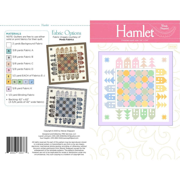 SALE Hamlet Quilt PATTERN P180 by Wendy Sheppard - Riley Blake Designs - INSTRUCTIONS Only - Snowball Quilt Blocks Houses Pine Trees Stars