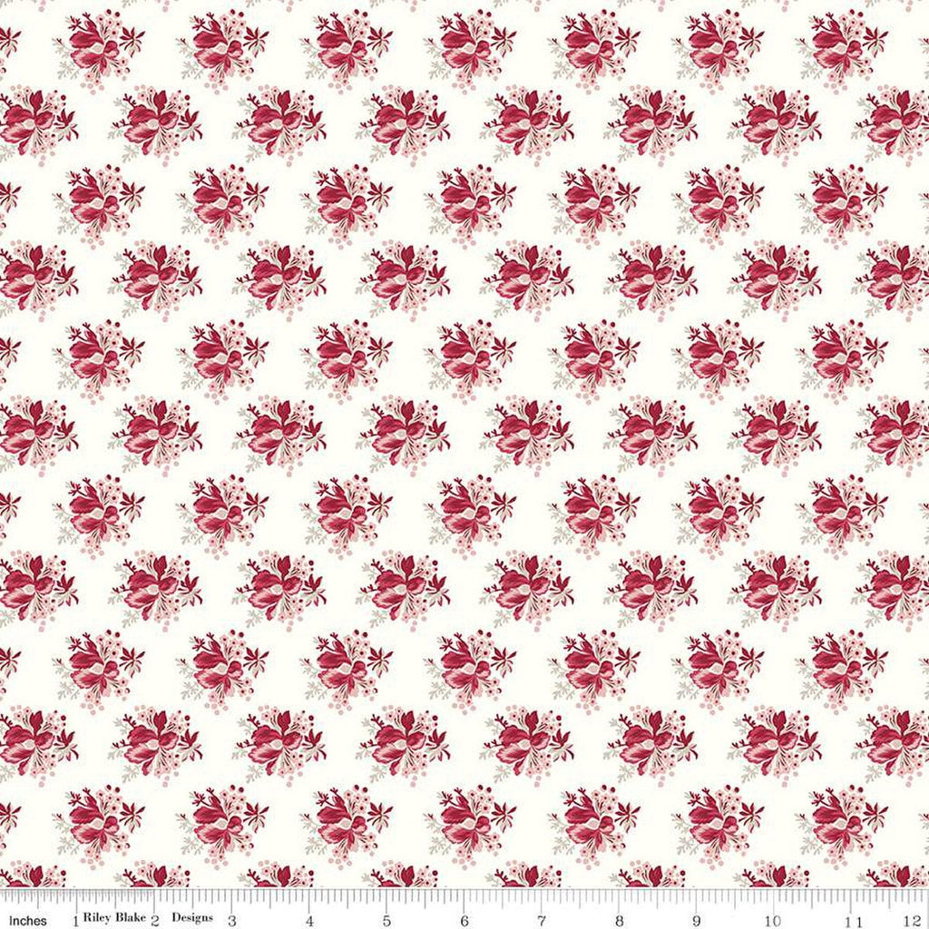 Heartfelt Bouquets C13494 Cream - Riley Blake Designs - Floral Flowers - Quilting Cotton Fabric