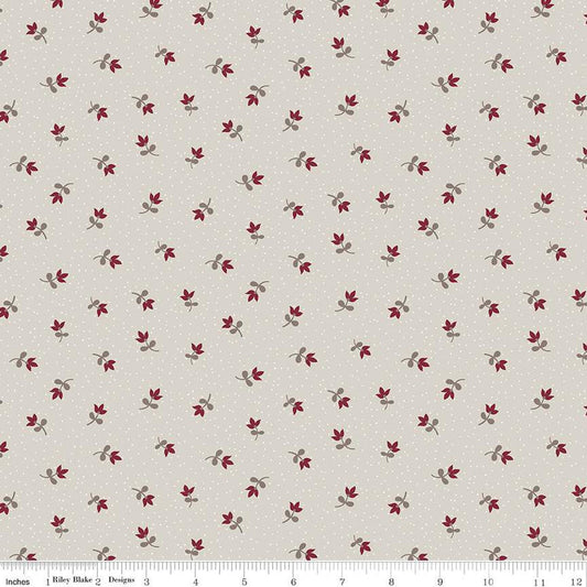 SALE Heartfelt Ditsy C13497 Light Taupe - Riley Blake Designs - Floral Flowers Pin Dots - Quilting Cotton Fabric