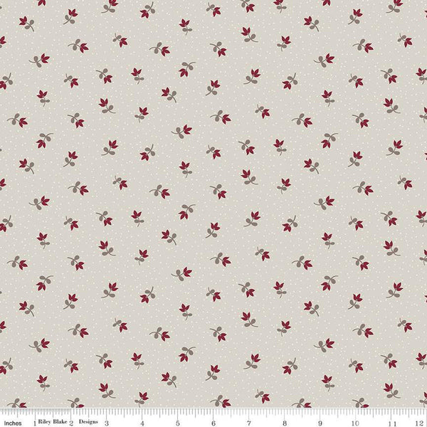 SALE Heartfelt Ditsy C13497 Light Taupe - Riley Blake Designs - Floral Flowers Pin Dots - Quilting Cotton Fabric