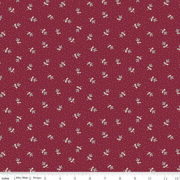 12" End of Bolt - Heartfelt Ditsy C13497 Ruby - Riley Blake Designs - Floral Flowers Pin Dots - Quilting Cotton Fabric