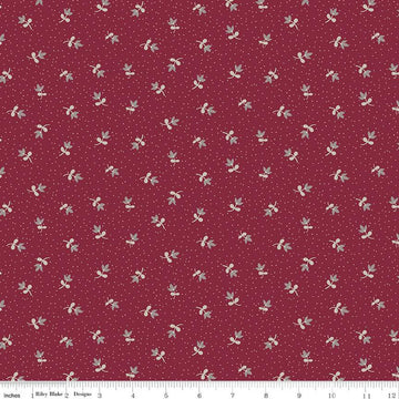 15" End of Bolt - Heartfelt Ditsy C13497 Ruby - Riley Blake Designs - Floral Flowers Pin Dots - Quilting Cotton Fabric