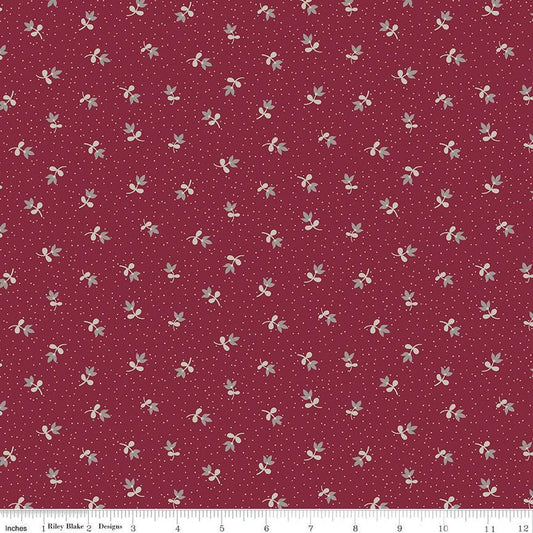 15" End of Bolt - Heartfelt Ditsy C13497 Ruby - Riley Blake Designs - Floral Flowers Pin Dots - Quilting Cotton Fabric
