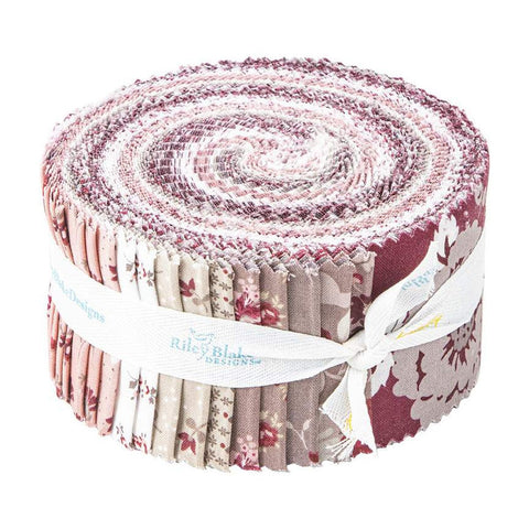 Heartfelt 2.5 Inch Rolie Polie Jelly Roll 40 pieces - Riley Blake Designs - Precut Pre cut Bundle - Floral Flowers - Cotton Fabric