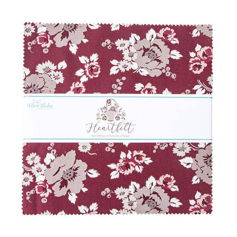 Heartfelt Layer Cake 10" Stacker Bundle - Riley Blake Designs - 42 piece Precut Pre cut - Floral Flowers - Quilting Cotton Fabric