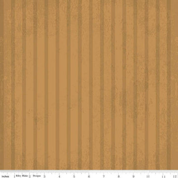 Kringle Stripes C13444 Gold - Riley Blake Designs - Christmas Folk Art Textured Tone-on-Tone Stripe Striped - Quilting Cotton Fabric